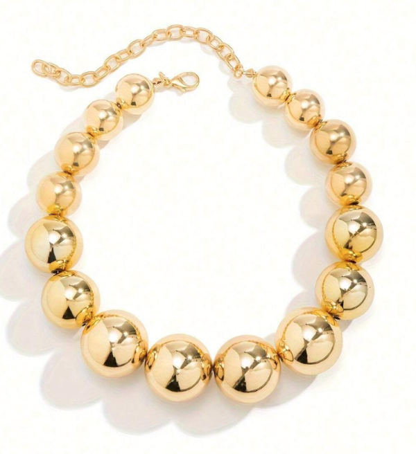 Bullet choker necklace goudkleurig balletjes vrouwelijk feestelijk