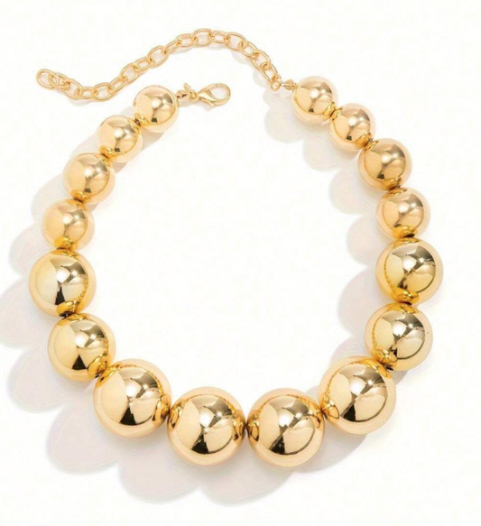 Bullet choker necklace goudkleurig balletjes vrouwelijk feestelijk